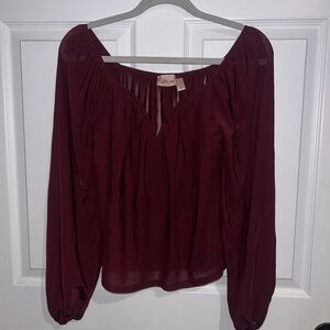 Elegant Burgundy Blouse by Willow Mae